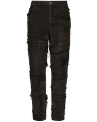 schwarze Jeans mit Flicken von Dolce & Gabbana
