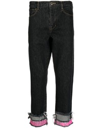 schwarze Jeans mit Flicken von Facetasm