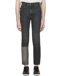 schwarze Jeans mit Flicken von Maison Margiela