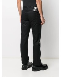 schwarze Jeans mit Flicken von Raf Simons