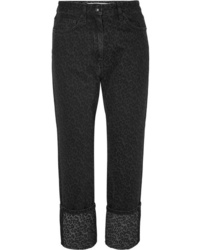 schwarze Jeans mit Leopardenmuster von McQ Alexander McQueen