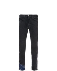 schwarze Jeans mit Paisley-Muster