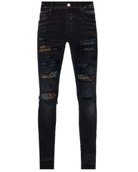 schwarze Jeans mit Paisley-Muster von Amiri