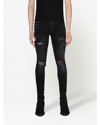 schwarze Jeans mit Paisley-Muster von Amiri
