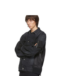 schwarze Jeansjacke von Sacai