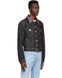 schwarze Jeansjacke von Versace