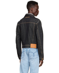 schwarze Jeansjacke von Versace