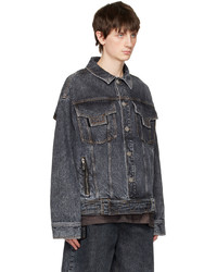 schwarze Jeansjacke von Balmain