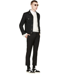 schwarze Jeansjacke von Saint Laurent