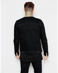 schwarze Jeansjacke von Asos