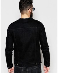 schwarze Jeansjacke von Asos