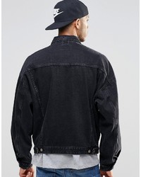 schwarze Jeansjacke von Asos