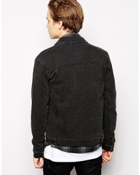 schwarze Jeansjacke von Asos