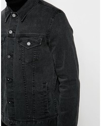 schwarze Jeansjacke von Asos