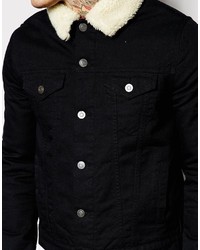 schwarze Jeansjacke von Asos