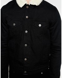 schwarze Jeansjacke von Asos