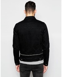 schwarze Jeansjacke von Asos