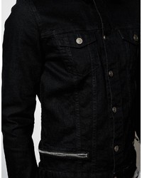 schwarze Jeansjacke von Asos