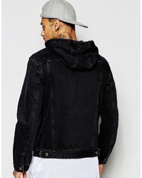 schwarze Jeansjacke von Asos