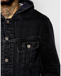 schwarze Jeansjacke von Asos