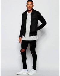 schwarze Jeansjacke von Asos