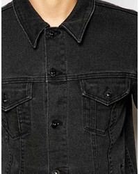 schwarze Jeansjacke von Asos