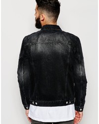 schwarze Jeansjacke von Asos