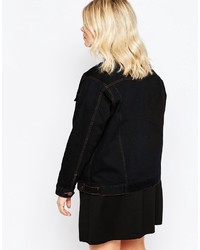 schwarze Jeansjacke von Asos