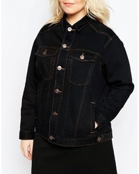 schwarze Jeansjacke von Asos