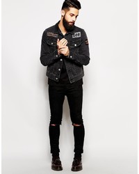 schwarze Jeansjacke von Lee