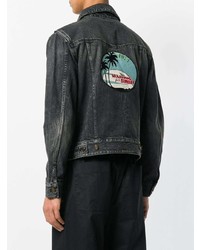 schwarze Jeansjacke von Saint Laurent