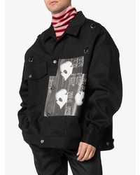 schwarze Jeansjacke von Raf Simons