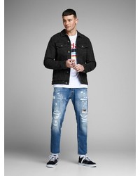 schwarze Jeansjacke von Jack & Jones