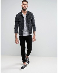 schwarze Jeansjacke von Jack and Jones