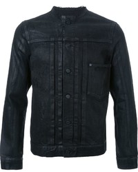 schwarze Jeansjacke