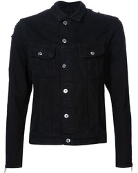 schwarze Jeansjacke