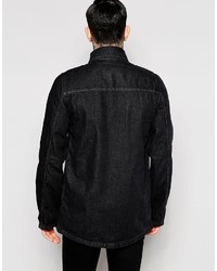 schwarze Jeansjacke