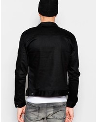 schwarze Jeansjacke