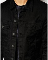 schwarze Jeansjacke