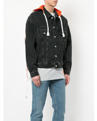 schwarze Jeansjacke von Heron Preston