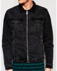 schwarze Jeansjacke von Pull&Bear