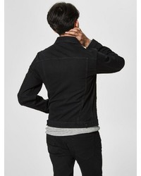 schwarze Jeansjacke von Selected Homme