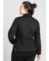 schwarze Jeansjacke von Sheego