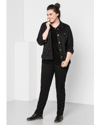 schwarze Jeansjacke von Sheego