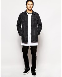 schwarze Jeansjacke