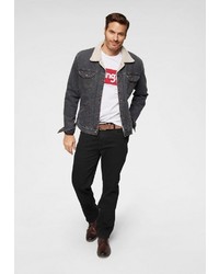 schwarze Jeansjacke von Wrangler