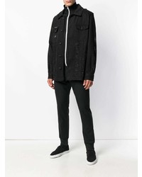 schwarze Shirtjacke aus Jeans von Philipp Plein