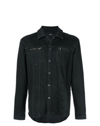 schwarze Shirtjacke aus Jeans von John Varvatos