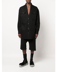 schwarze Shirtjacke aus Jeans von Rick Owens