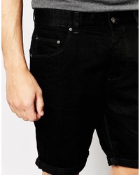 schwarze Jeansshorts von Asos